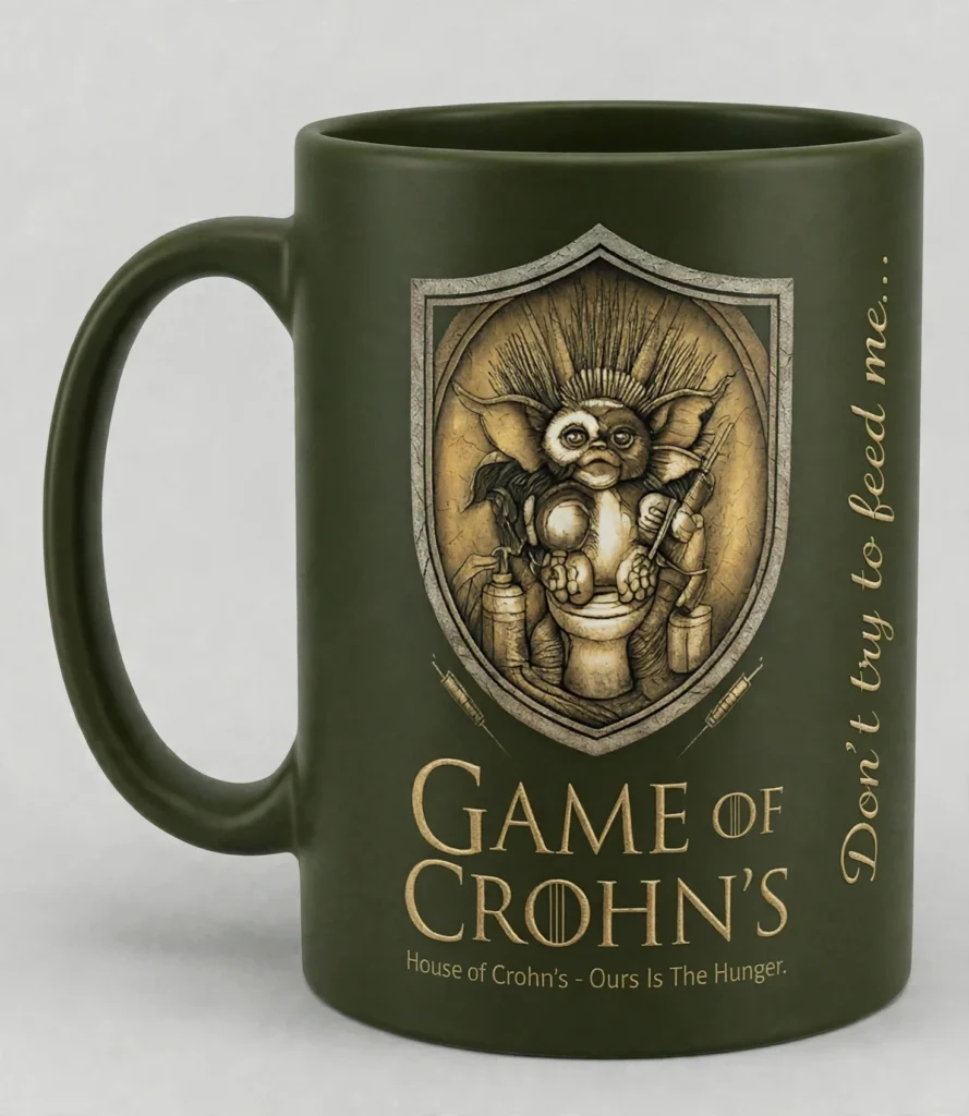 Game of Crohn's mug – Deep Olive – front view